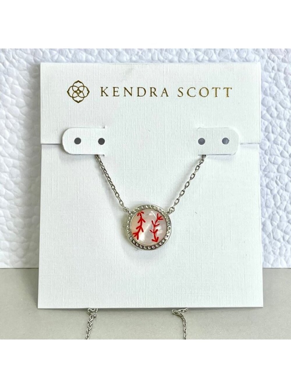 Kendra Scott Baseball Silver Short Pendant Necklace - Picture 2 of 7